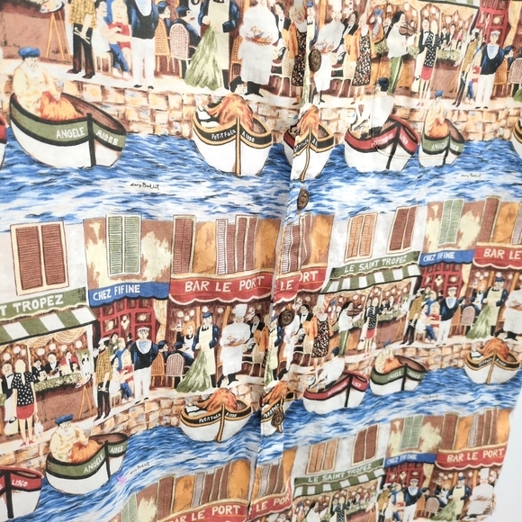Reyn Spooner Collection Guy Buffet French Town Boats European Men's Shirt Large‎ - Picture 6 of 9